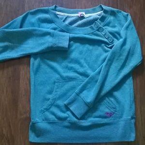 Roxy Turquoise Extra large scoop neck sweatshirt