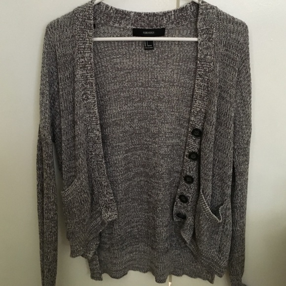 Forever 21 grey and black knitted cardigan
