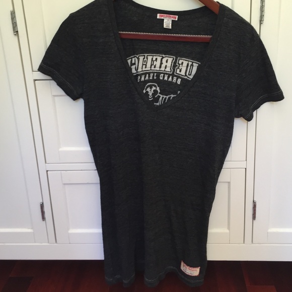 Size s true religion grey black t shirt