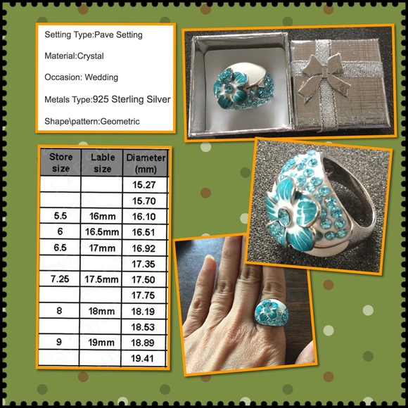 Sterling Silver Plated Rhinestone Flower Ring - Picture 2 of 2