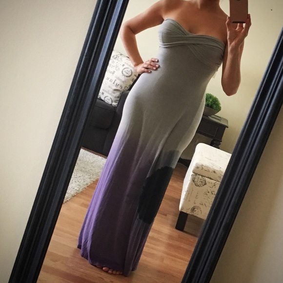 Ombre Strapless Maxi