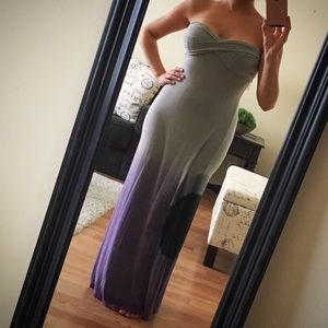 Ombre Strapless Maxi