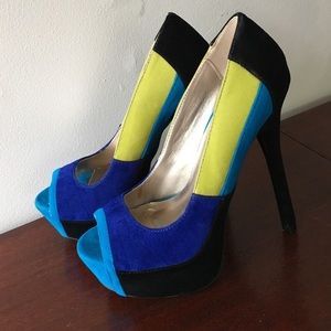 Platform Color Block heels