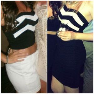 Clubbing/Vegas Black and white tube top