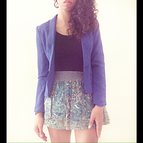 printed mini skirt