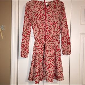 Red and Cream dress with belt