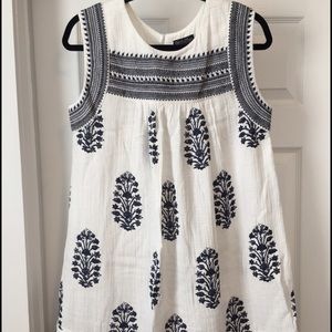 Embroidered Border Print Dress