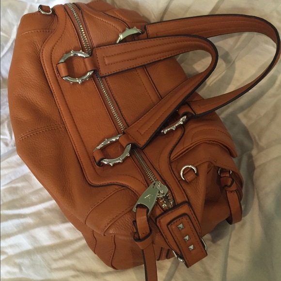Aimee Kestenberg leather Purse Camel carried 3x