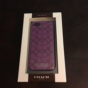 NWT COACH Signature IPhone 5/5s purple phone case