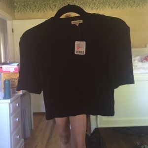 Silence + noise black knit crop top