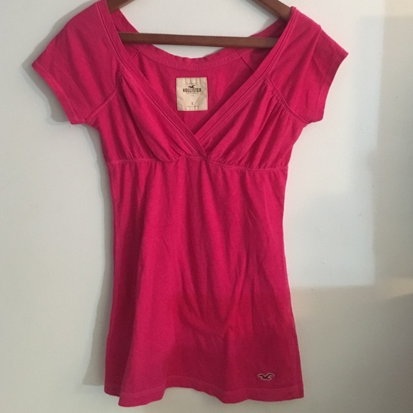 Pink Hollister V-Neck