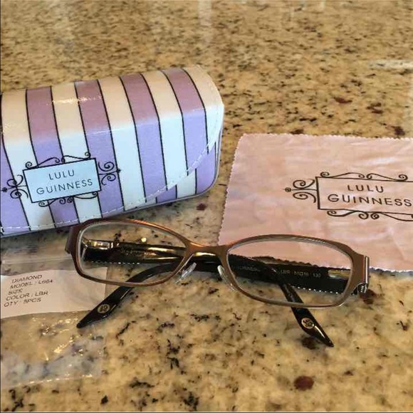 Lulu Guinness eyeglass frames, case, cloth, etc