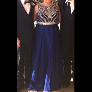 Blue/silver prom dress