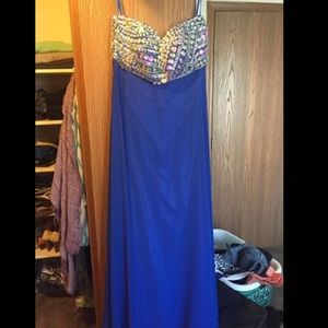 Royal blue with sequins prom dress