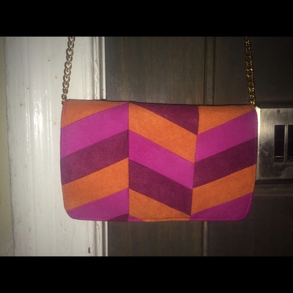 Shiraleah Orange and Pink Clutch