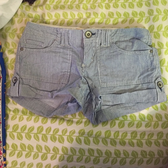 Blue pinstripe shorts