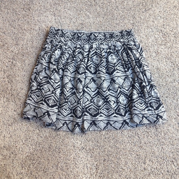 Black and white tribal print skirt