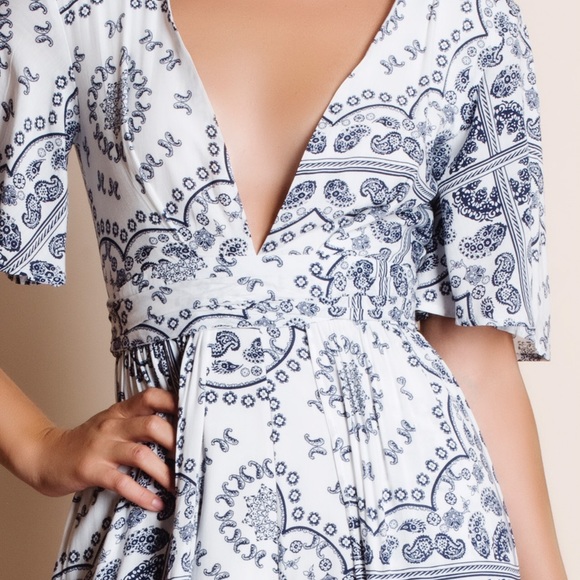 Printed Maxi Romper Dress - Picture 3 of 4