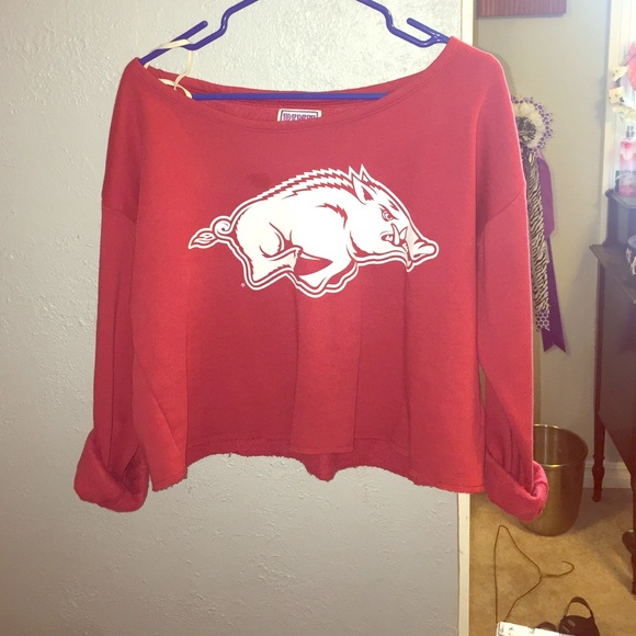 Razorback fleece crop top