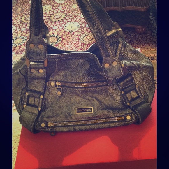 Metallic gold Jimmy Choo