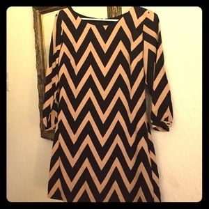 Long sleeved chevron dress