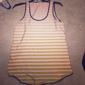 Cute striped tank, mustard yellow and navy blue