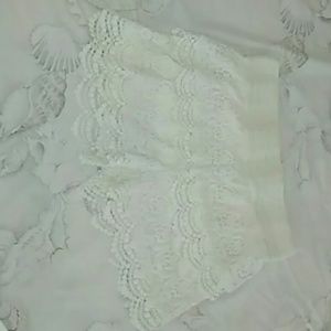 White lace shorts