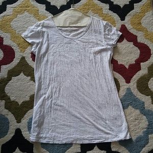 White burn out tunic length tee