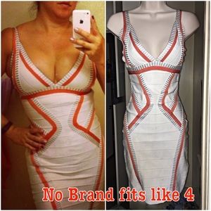 No brand bandage dress fits like 4, says M white