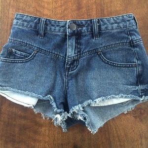 Blue denim free people shorts