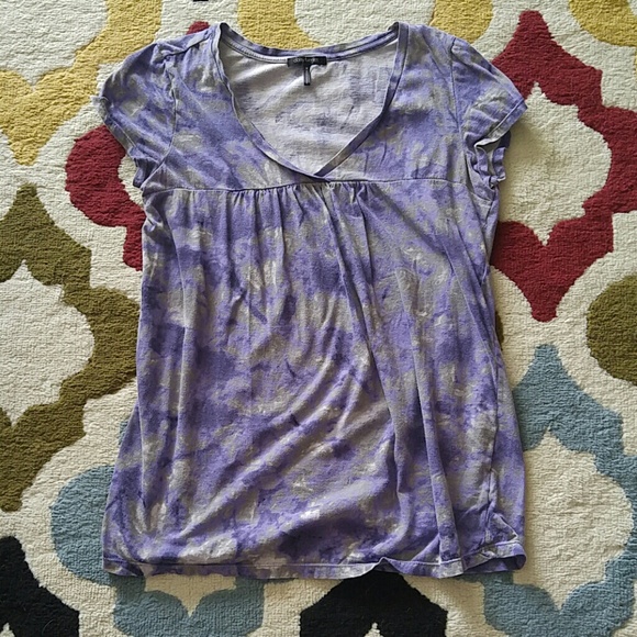 Purple and grey tie dye tee.