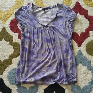 Purple and grey tie dye tee.
