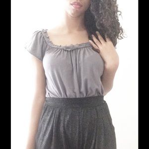 Max Studio shirt with ruffled neckline