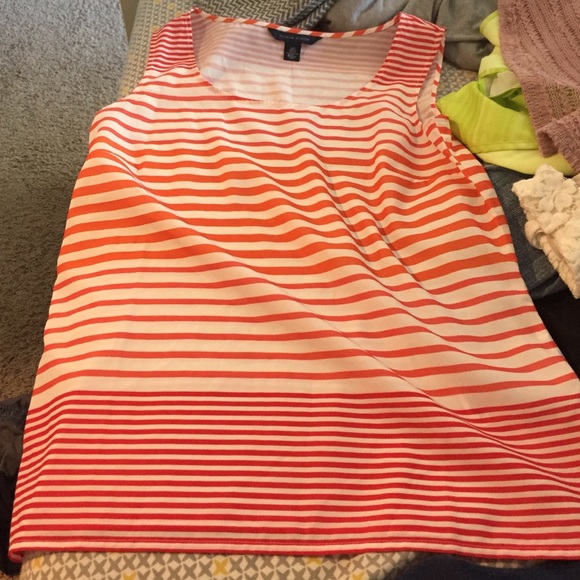 Orange and white tank