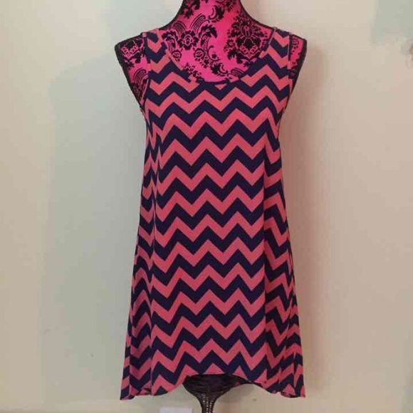 Chevron high/low dress