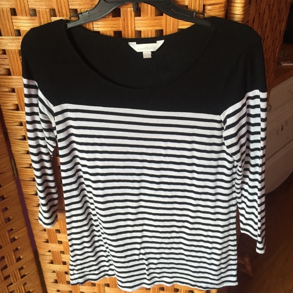 black-and-white striped t-shirt