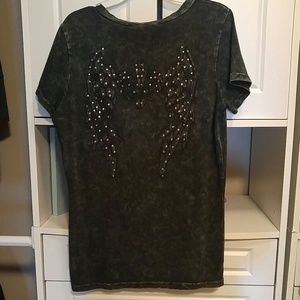 Super soft grey and black bling t