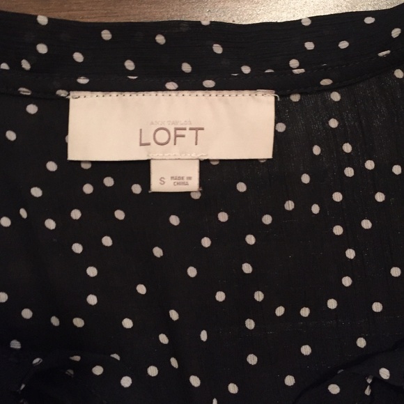 Loft Black and White Tied Shirt - Picture 2 of 4