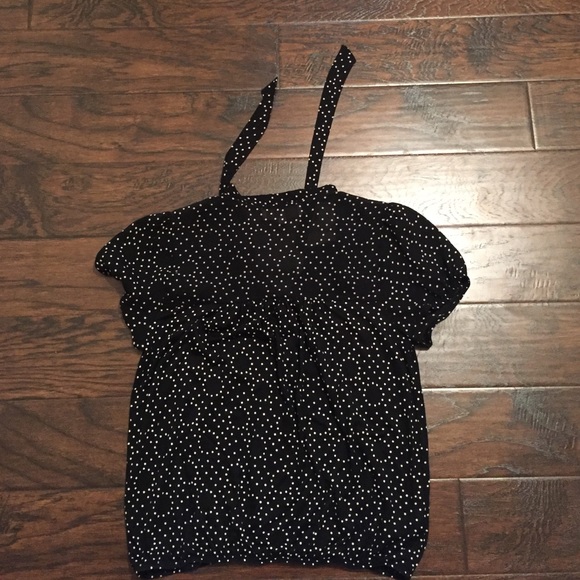 Loft Black and White Tied Shirt - Picture 3 of 4