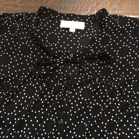 Loft Black and White Tied Shirt - Picture 4 of 4