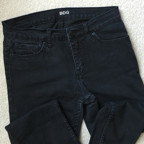 Black BDG Mid Rise Twig Skinnies