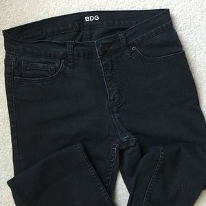 Black BDG Mid Rise Twig Skinnies