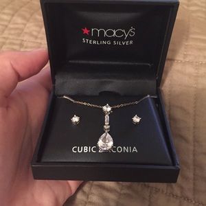 Macy's Cubic Zirconia necklace and earrings