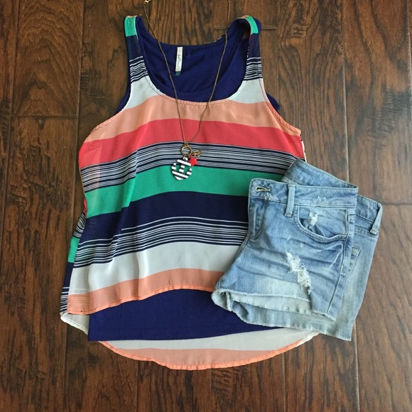 Striped High Lo Top