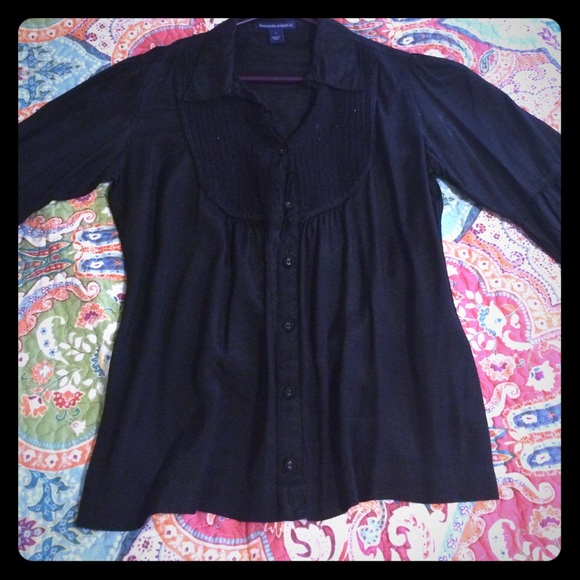Black business casual blouse