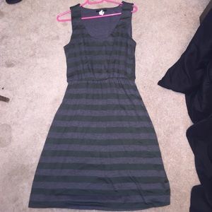 Dark green and grey dress