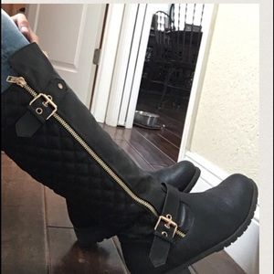 Black & gold boots