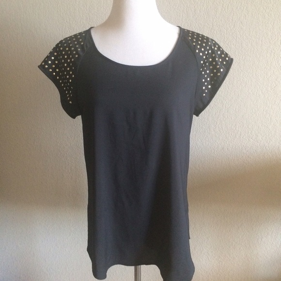Express Tops - Express Studded Shoulder Easy Tee Blouse Flowy
