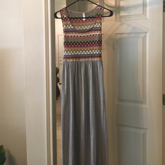 Chevron knitted pattern maxi dress