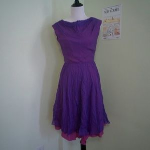 Elinor Gay purple chiffon vintage dress